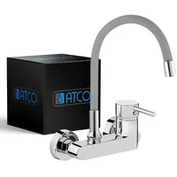 Wandarmatur Gastronomie Küche Einhebelmischer Küchenarmatur Wasserhahn grau
