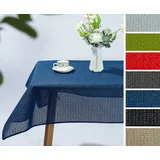 Beautex Tischdecke Tokio Weichschaum Tischdecke mit Paspelband, Garten, Balkon, Terrasse (1-tlg) blau Oval | 140 cm x 180 cm