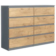 meble masztalerz Kommode 120 cm Breit - Modernes Sideboard - Schrank mit 8 Schubladen - Schubladenschrank - Kommodenschrank für Wohnzimmer, Flur, Schlafzimmer - Anthrazit & Lancelot 120x101,5x39 cm