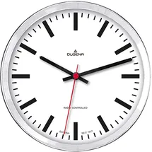 Dugena Wanduhr, Kunststoff Silber, 30,5 cm,