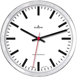 Dugena Wanduhr, Kunststoff Silber, 30,5 cm,