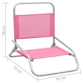 vidaXL Strandstuhl Klappbar Rosa