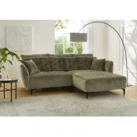Ecksofa JOCKENHÖFER GRUPPE "Salo L-Form", grün, B:251cm T:110cm, Korpus: 100% Polyester, Kissen: 100% Polyacryl, Sofas, im Retrolook mit Wellenfederung und frei im Raum stellbar, Topseller