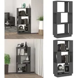 Bücherregal/raumteiler Grau 51x25x101 Cm Massivholz Kiefer - Holzregal - Buche - Bücherregal Grau - Sideboard - Raumteiler - Home & Living