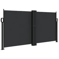 vidaXL Seitenmarkise Ausziehbar 120 x 600 cm Schwarz Polyester