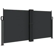 vidaXL Seitenmarkise Ausziehbar 120 x 600 cm Schwarz Polyester
