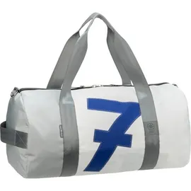 360 Grad 360Grad Reisetasche Pirat Umhänge-Tasche Segeltuch weiß-grau, Zahl blau