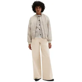 Marc O'Polo Outdoorjacke MARC O'POLO "aus recyceltem Shiny-Polyester-Twill", Damen, Gr. 44, beige (linen beige), Obermaterial: 100% Polyester, unifarben, regular fit, Rippbündchen, Jacken Outdoorjacke