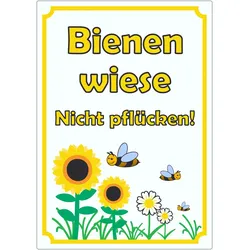 Aufkleber Bienenwiese Nicht pflücken A9 (37x52mm)