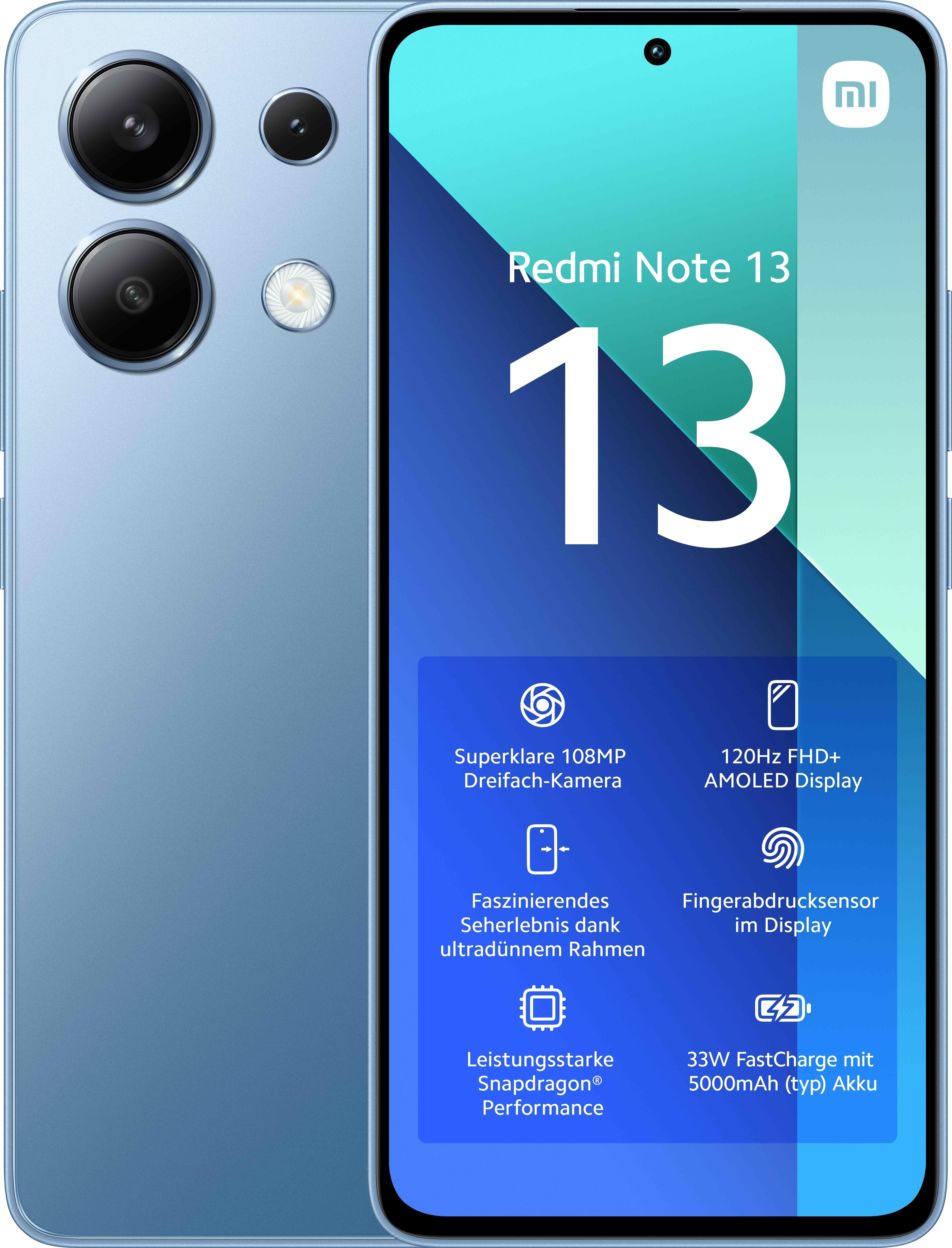 Redmi Note 13 128 GB 4G Smartphone 16,9 cm (6.67 Zoll) Android 108 MP Dreifach Kamera Dual Sim (Ice Blue)