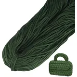 LEREATI Polyester Garn, Makramee Garn 3mm x 200m Polyester-Seil Polypropylen-Kordel Makramee Schnur Geflochten für Handtasche, Häkeltasche, Strickwaren, Wohndekorationen (Dunkelgrün)