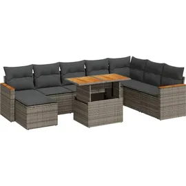 vidaXL Garten-Lounge-Set 9-tlg. grau