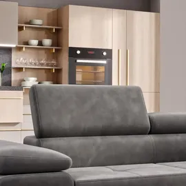 m-punkt Ecksofa Samt 2-Sitzer Grau