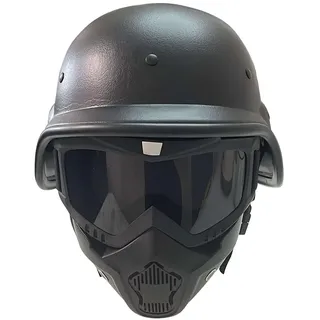 Zhiling Taktischer Paintball Airsoft Helm mit verstellbarem Kinnriemen Helm Reiten Goggles Brille mit Abnehmbarer Gesichtsmaske