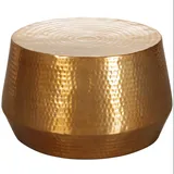 KADIMA DESIGN Couchtisch ENNS: Orientalisch, Aluminium, Hammerschlagstruktur, praktische Ablage