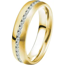 DOOSTI Trauring DOOSTI "Schmuck Geschenk Silber 925 Trauring Ehering Partnerring LIEBE" Gr. 58, gold (gelbgoldfarben), Fingerringe, Damen, 58,mit Zirkonia, Silber 925 (Sterlingsilber), 6mm, Trauring, wahlweise mit oder ohne Zirkonia