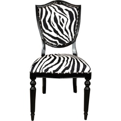 Casa Padrino Art Deco Luxus Esszimmer Stuhl Zebra / Schwarz - Luxus Hotel Möbel