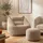 I.C.O.N. Icon Sitzsack Sessel mit Hocker für Erwachsene, Beige, Flauschiger Cord Stoff, Riesen Sitzsack Cord mit Füllung, Bean Bag Chair, Bequemer Sessel Wohnzimmer, Lounge, Schlafzimmer, Büro
