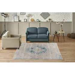 Teppich KAYOOM "Milan 225", blau, B:120cm H:5mm L:170cm, Polypropylen, Teppiche, ca. 436.800 Points/qm, Kurzflorteppich, weiche Haptik, hochwertig