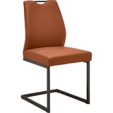 Dieter Knoll Schwingstuhl, Braun, Orange, Metall, Textil, eckig, C-Form, 47x58x99 cm, Goldenes M, Emas, Dgm, Lederauswahl, Stoffauswahl, Gestellauswahl, Esszimmer, Stühle, Esszimmerstühle, Schwingstühle