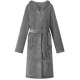 vidaXL Bademantel Hoodie Dunkelgrau M