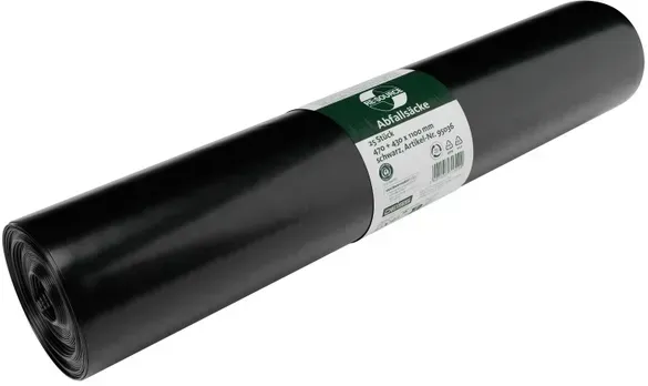 Müllsäcke Deiss RESOURCE Schwarz 180 L Typ 60 25 Stück/Rolle Müllsäcke aus 100% PCR LDPE, passend 120 L Tonne