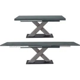 Mäusbacher Esstisch MÄUSBACHER "Komfort Tisch TOPSELLER", grau (graphit, graphit, graphit), B:180cm H:76cm T:90cm, Tische, Esstisch, Mäusbacher Esstisch mit X Gestell und Bodenplatte. Breite 180-280