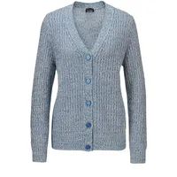 GOLDNER Langarm Strickjacke mit V-Ausschnitt Blau 22