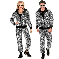 W WIDMANN MILANO Party Fashion - Kostüm Trainingsanzug, Animal Print, 80er Jahre Outfit, Jogginganzug für Karneval & Party