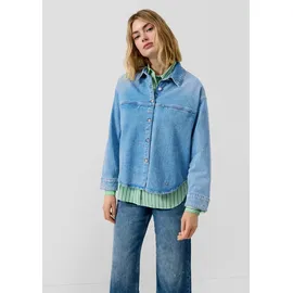 s.Oliver Oversized Denim-Jacke mit Hemdkragen und Brusttasche - XL