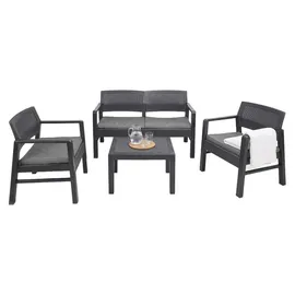 Dmora Outdoor-Lounge-Set 4-tlg. Anthrazit