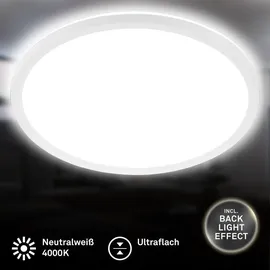 Briloner LED Deckenlampe 1 flach weiß Ø29,5 x 3 cm
