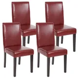 chefgastro Esszimmerstuhl Kunstleder rotbraun 4er Set