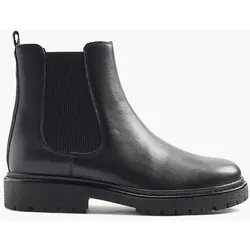 Leder Chelsea Boots - Damen - schwarz