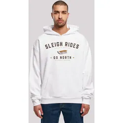 Kapuzenpullover F4NT4STIC "Schlittenfahren Weihnachten Christmas", Herren, Gr. M, weiß, Obermaterial: 100% Baumwolle, casual, oversize, Langarm, Pullover, Weihnachten, Geschenk, Logo