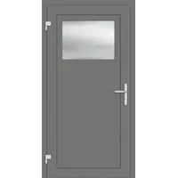 Aluminium Nebeneingangstür "DOROTHEA" 69 mm Graualuminium RAL 9007 außen öffnend DIN links