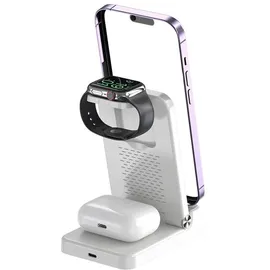 Lobwerk 4in1 induktive Ladestation Wireless Charger Ladegerät Digitaluhr Docking,