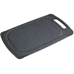 Schneidebrett MAXIMEX "2in1", schwarz (dunkelgrau, schwarz), B:40,5cm H:1cm L:24cm, Polypropylen, Aluminium, Silikon, Schneidebretter, wendbar, inkl. Auftauplatte, lebensmittelecht