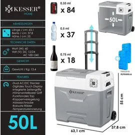 Kesser Kompressorkühlbox 50 l grau