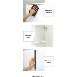 borchardt Möbel Haama 93 x 80 x 35 cm weiß hochglanz / weiß