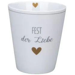 Krasilnikoff Happy Mug Becher Fest der Liebe, Ø8,7 x H10cm, weiss