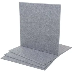 4er-Set Akustikwandpaneel MCW-L52, Wandpaneele Akustikplatten, schalldämmend 1qm Fläche 50x50cm ~ grau