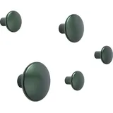 Muuto Garderobenhaken Dots 5er-Set Dunkelgrün