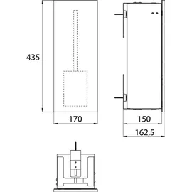 EMCO asis pure Bürstengarnitur-Modul, Unterputz, Anschlag rechts, Holzfront, 435x170mm, 975551305