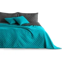 DecoKing Tagesdecke 170 x 270 cm Petrol Graphit grau