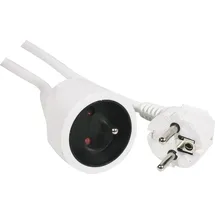 Generique Verlängerungskabel - 3 m - WEIß - 3G1.5 - STECKER-TYP E (FRANZÖSISCHES SYSTEM)