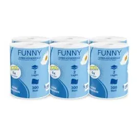 Plock GmbH Funny Jumbo Küchenrolle 2-lagig 6 Rollen