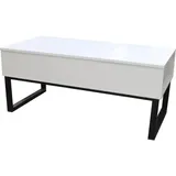 Hti-Living HTI-Living, Couchtisch + Beistelltisch, Couchtisch höhenverstellbar mit Stauraum Weiss