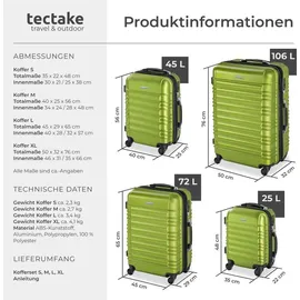 Tectake Hartschalen-Trolley 4-Rollen 76 cm / 106 l grün