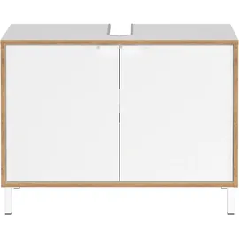 Germania Waschbeckenunterschrank 5000 Weiß/Eiche 80 cm x 60 cm x 34 cm